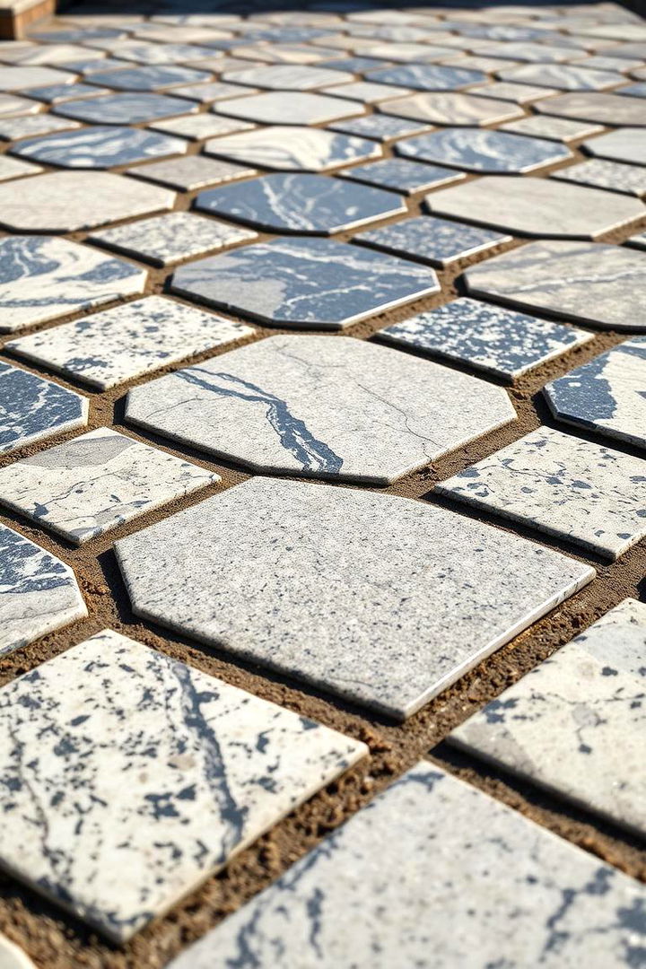 Intricate Granite Pattern - 22 Stone Walkway Ideas