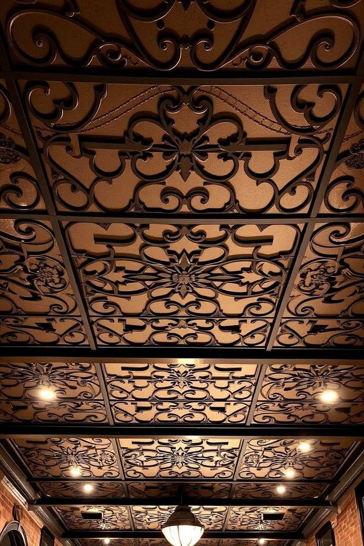 Intricate Ironwork Details - 22 Basement Ceiling Ideas