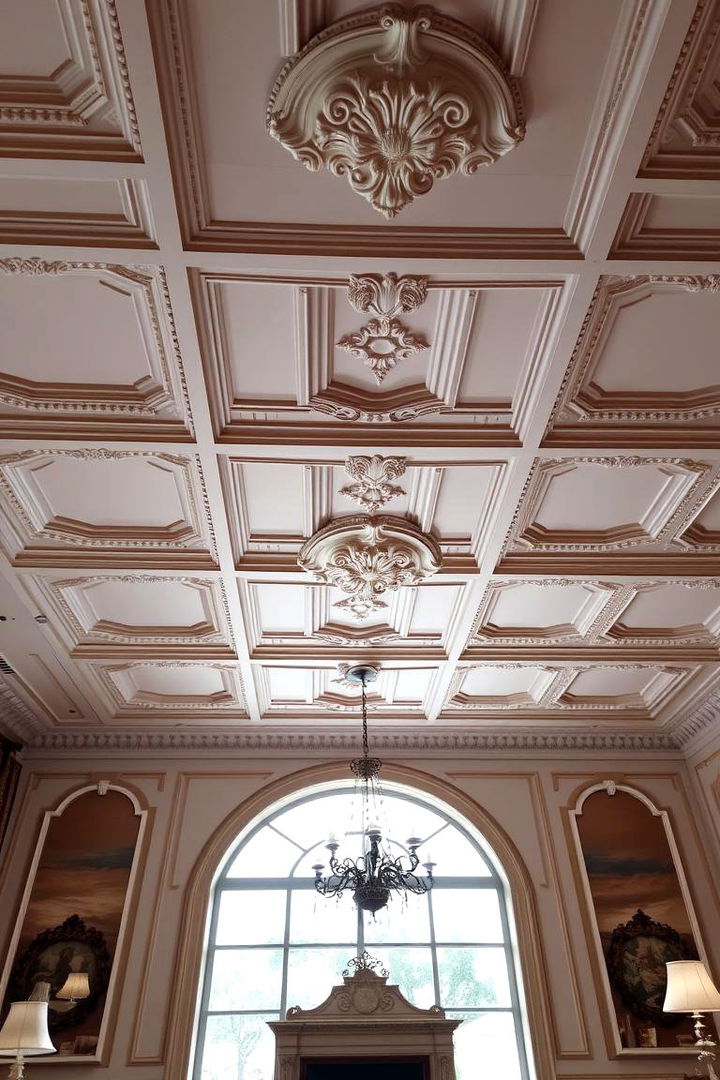 Intricate Molding Artistry - 22 Living Room False Ceiling Design Ideas