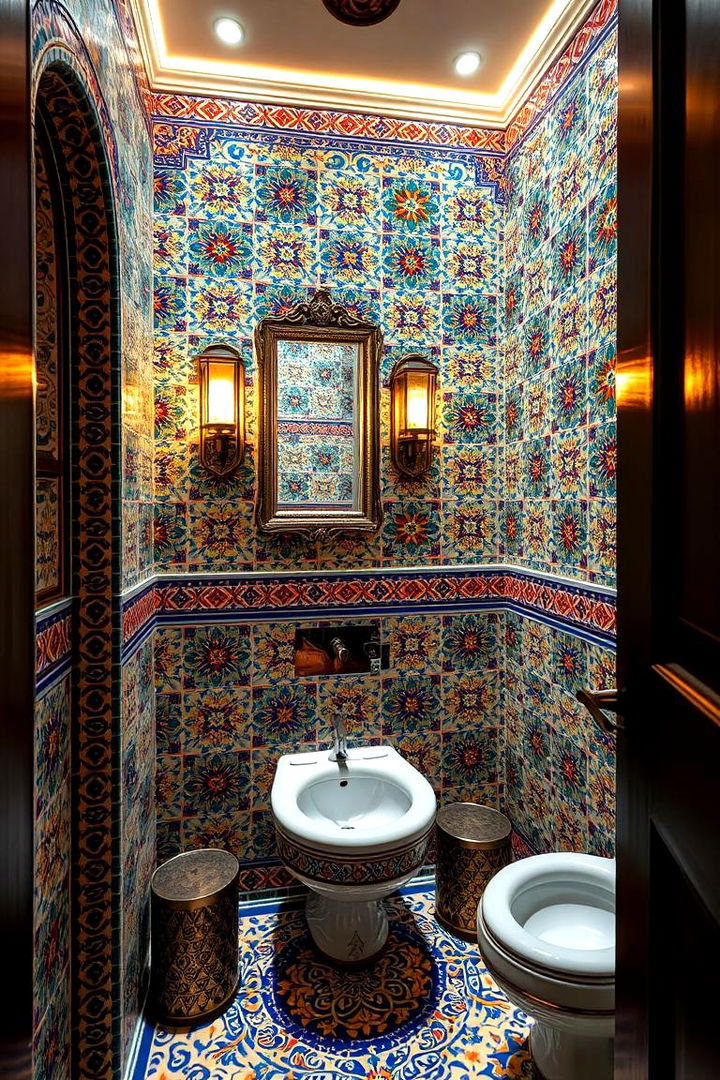Intricate Moroccan Designs - 22 Powder Room Floor Tile Ideas