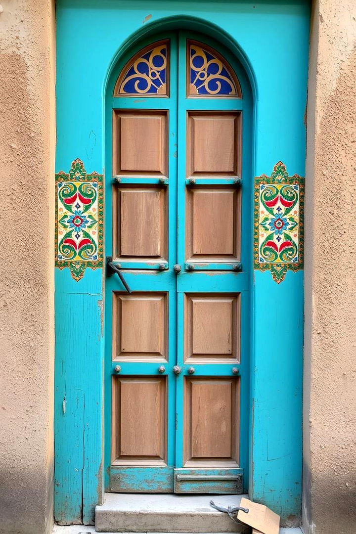 Intricate Mosaic Accents - 22 Turquoise Front Door Ideas