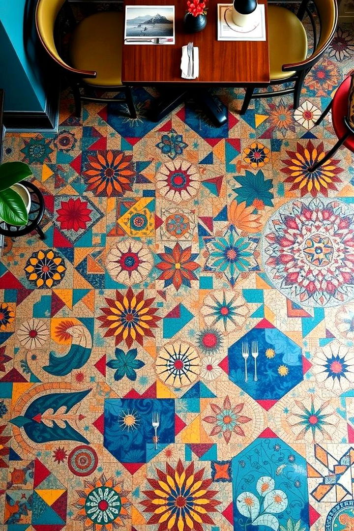 Intricate Mosaic Flooring - 22 Art Deco Dining Room Ideas