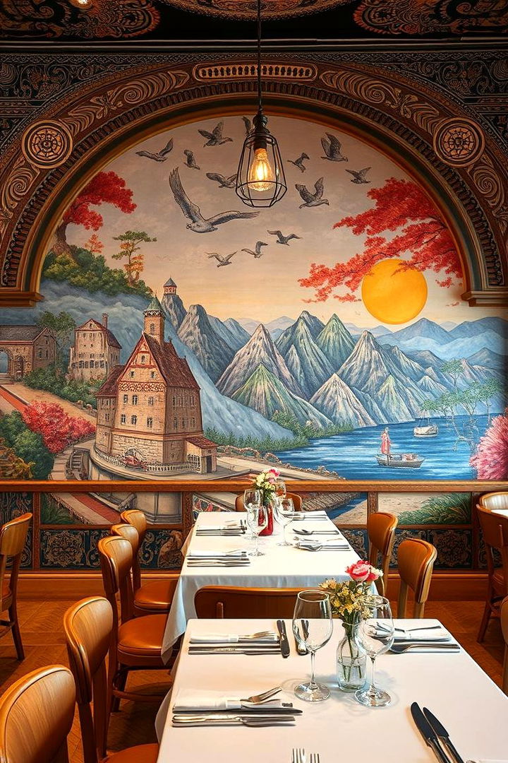 Intricate Mural Art Integration - 22 Craftsman Dining Room Ideas