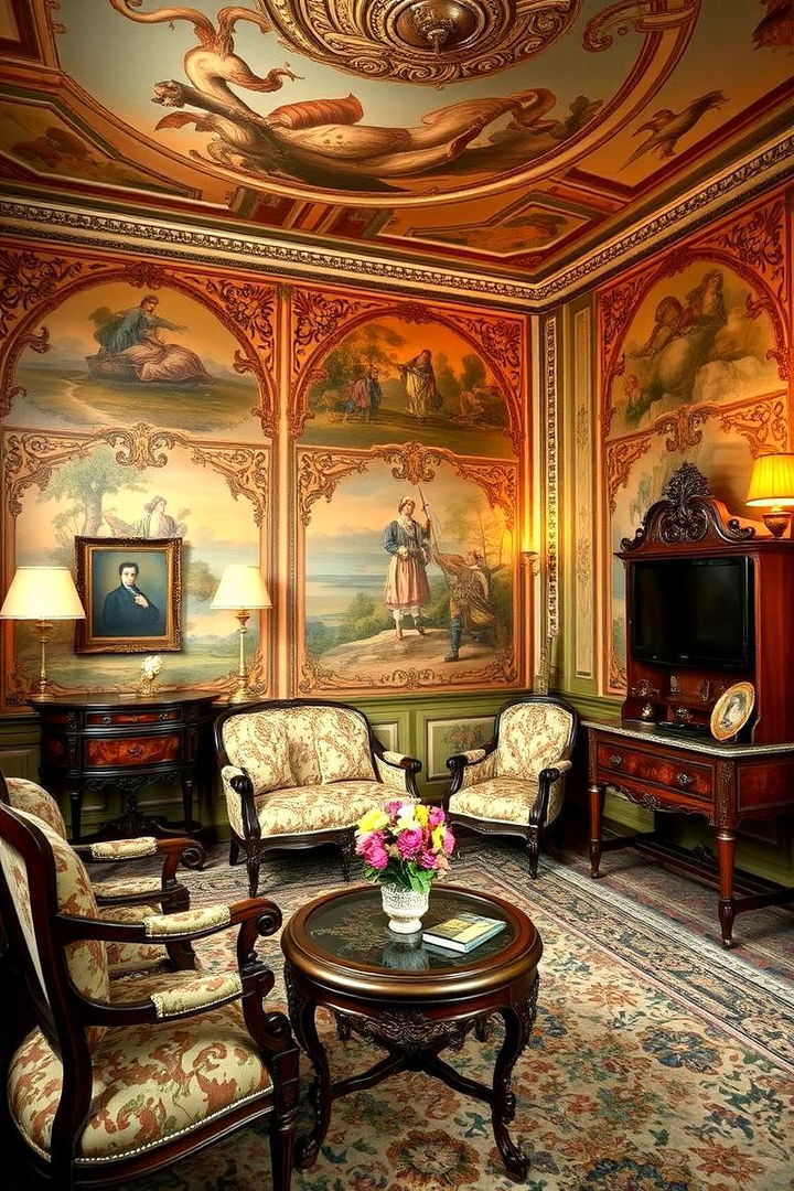 Intricate Mural Masterpiece - 22 Victorian Bedroom Ideas