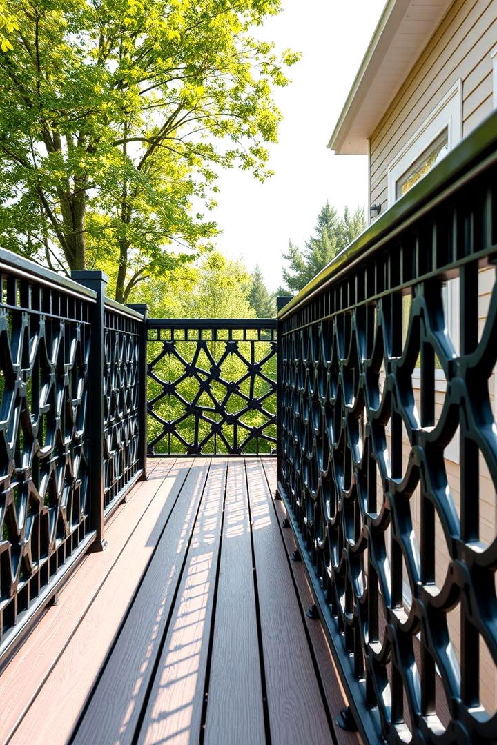 Intricate Patterns with Modular Pieces - 22 black deck railing ideas