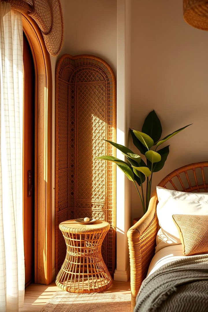 Intricate Rattan Accents - 22 Mexican Bedroom Ideas