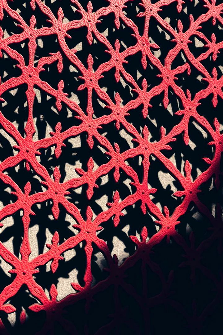 Intricate Red Lattice Facade - 22 Dark Red House Exterior Ideas