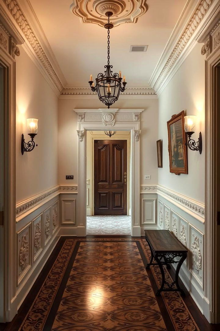 Intricate Roman Patterns - 22 Wainscoting Entryway Ideas