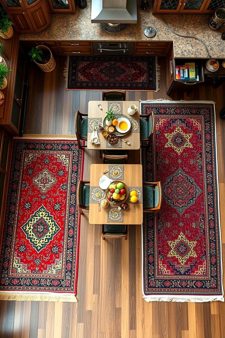 Intricate Rug Placements - 22 Boho Kitchen Ideas