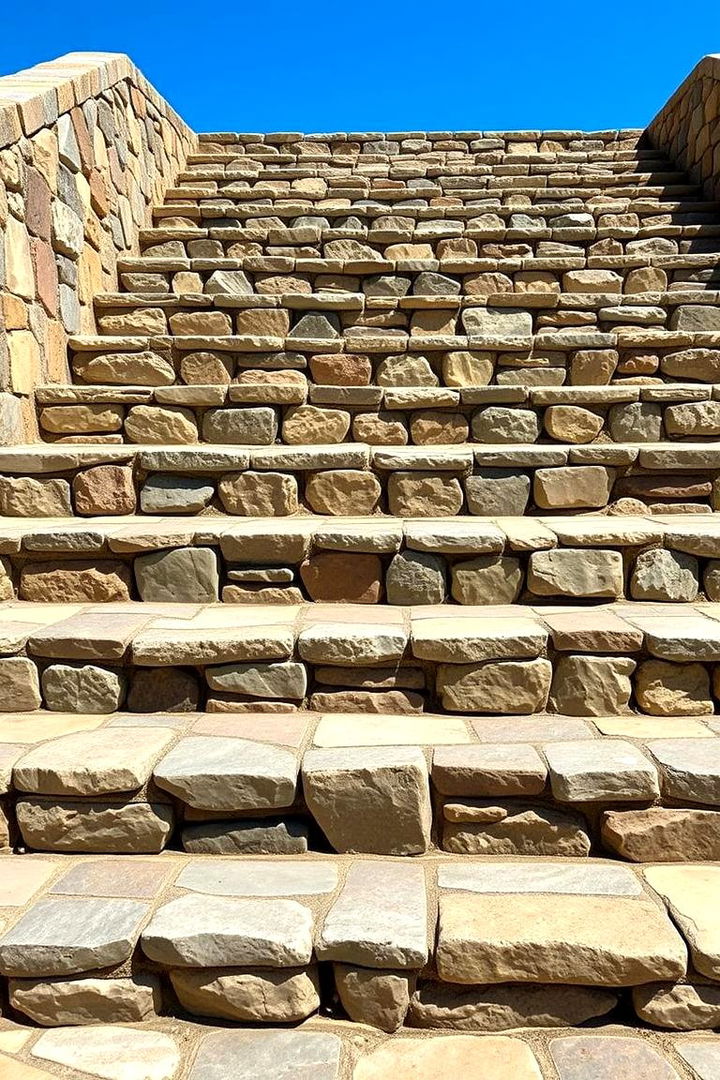 Intricate Stone Patterned Steps - 22 Stone Porch Ideas