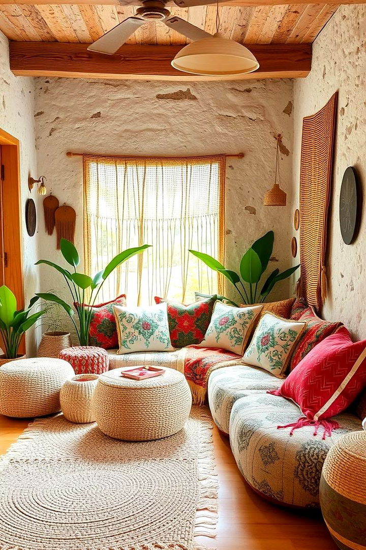 Intricate Textile Layers - 22 Bohemian Tropical Bohemian Decor