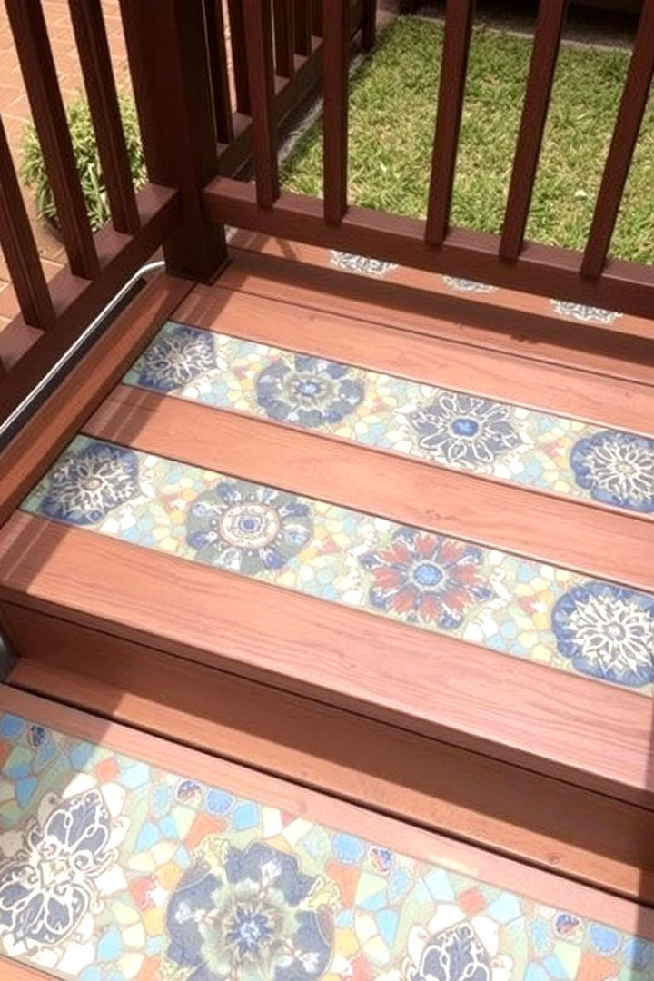 Intricate Tile Patterns - 22 Deck Steps Ideas
