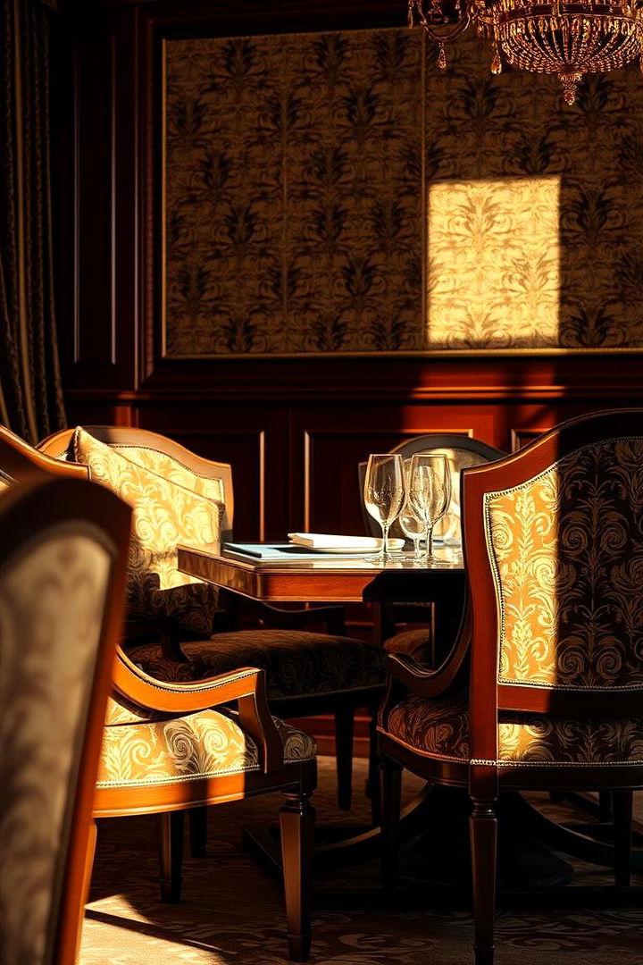 Intricate Upholstery and Patterns - 22 Moody Dining Room Ideas