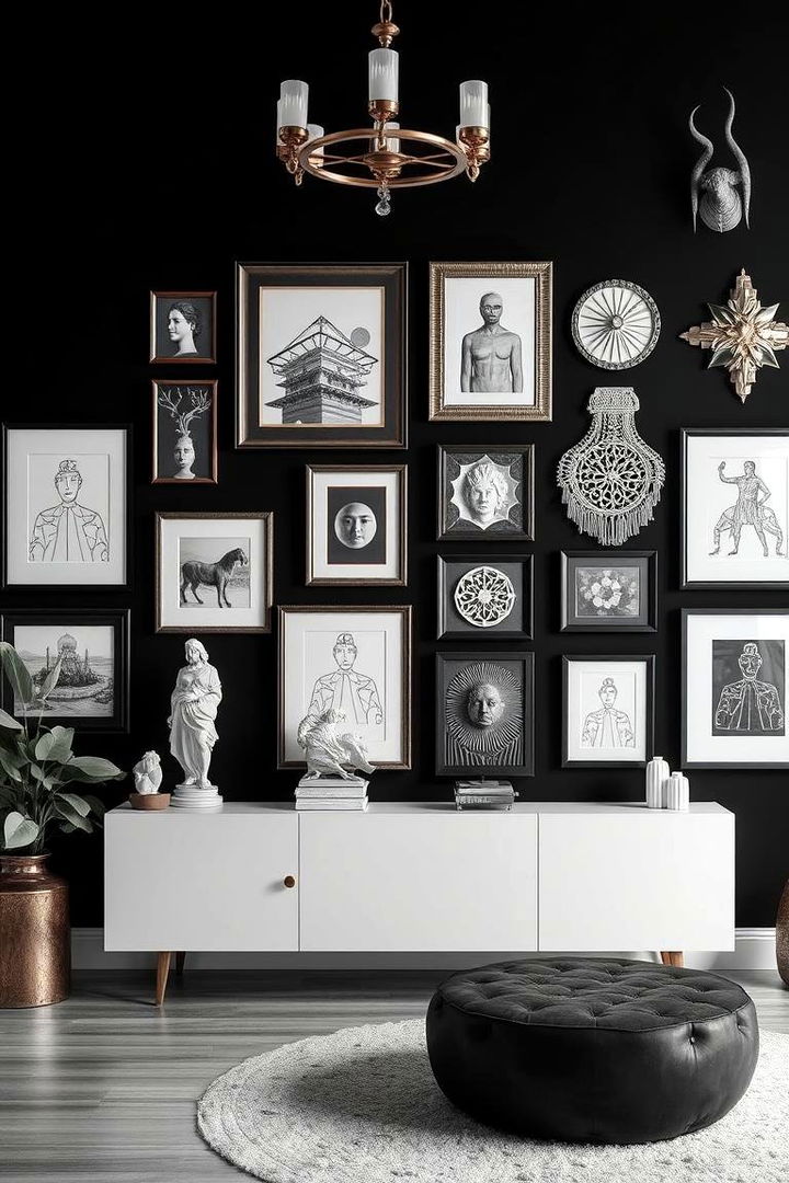 Intricate Wall Art Designs - 22 Feminine Black and White Bedroom Ideas