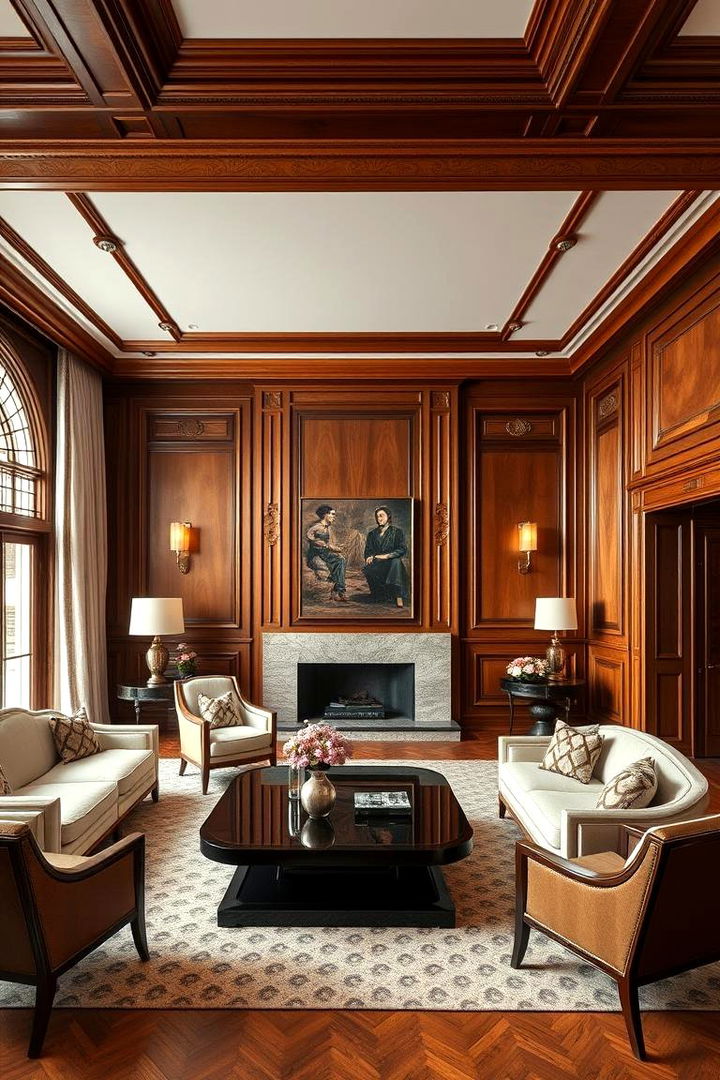 Intricate Woodwork Detailing - 22 Art Deco Living Room Ideas