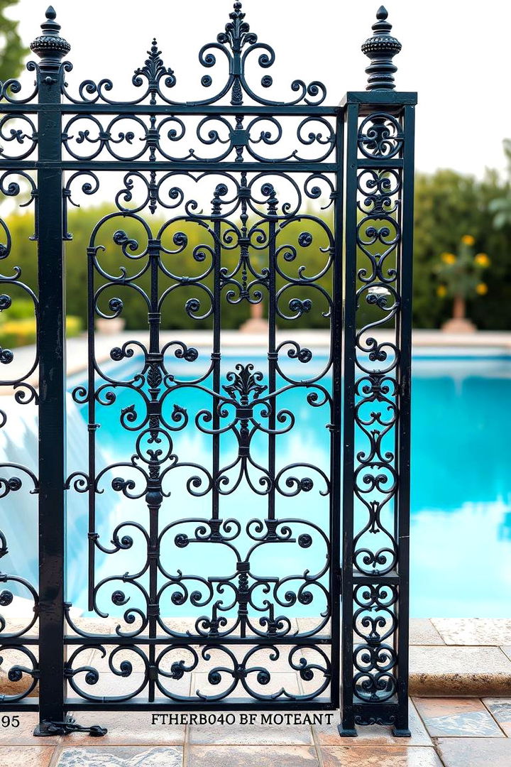 Intricate Wrought Iron Fencing - 22 Pool Fence Ideas