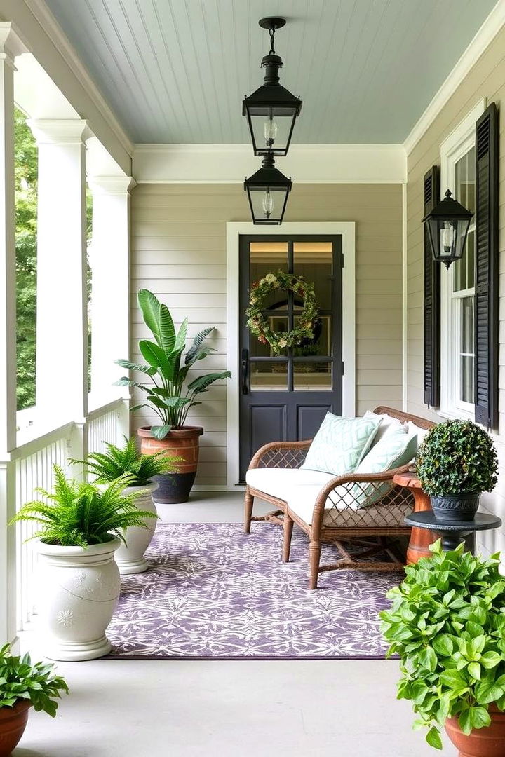 Introduce Outdoor Rugs - 22 Small Front Porch Ideas