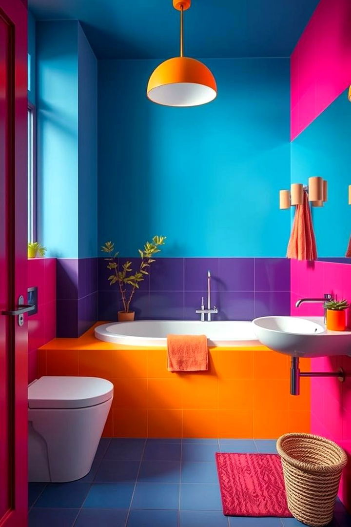 Invigorating Color Contrasts - 22 Cozy Bathroom Ideas