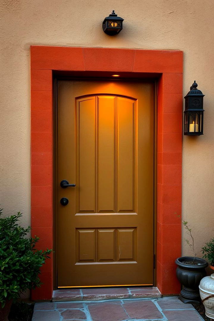 Invigorating Mix with Warm Earth Tones - 22 Olive Green Front Door Ideas