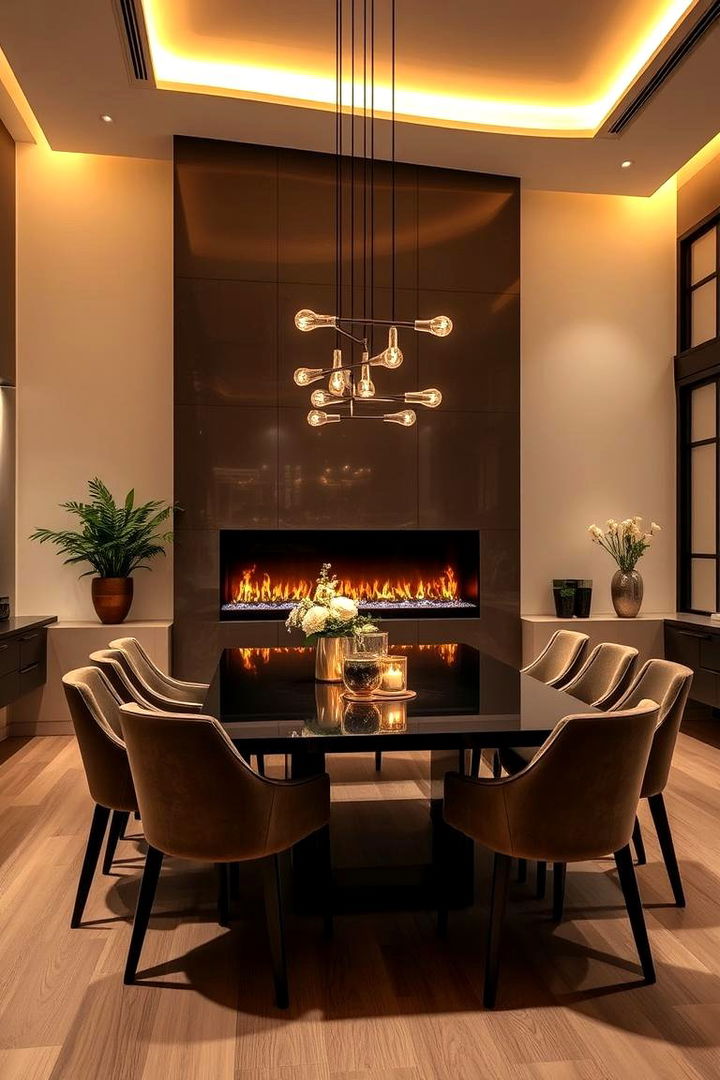 Inviting Ambiance and Modern Fireplace Design - 22 Dining Room With Fireplace Ideas