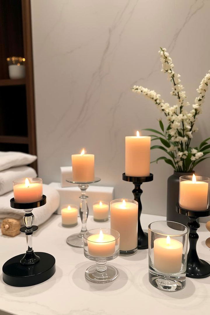 Inviting Aromatic Candle Displays - 22 Spa Decor Ideas