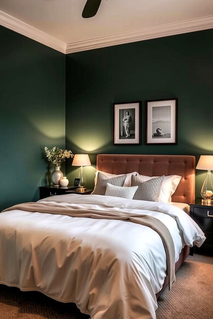 Inviting Bedroom Retreat - 22 Dark Green Accent Wall Ideas