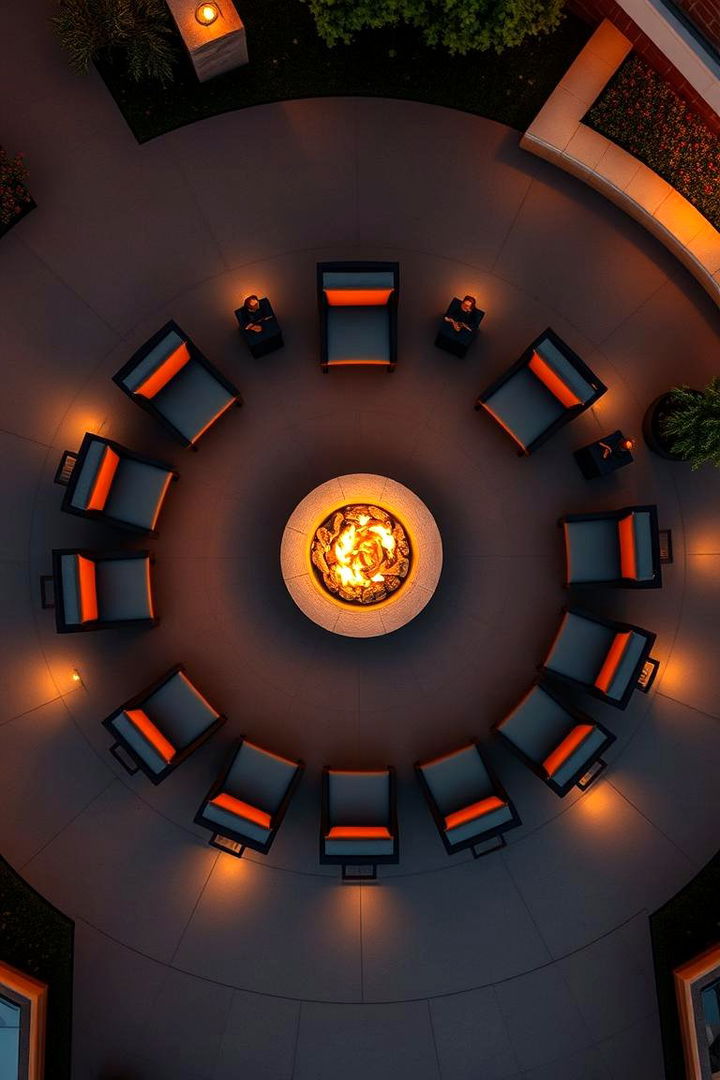 Inviting Circular Seating Arrangement - 22 Patio Ideas With Firepit