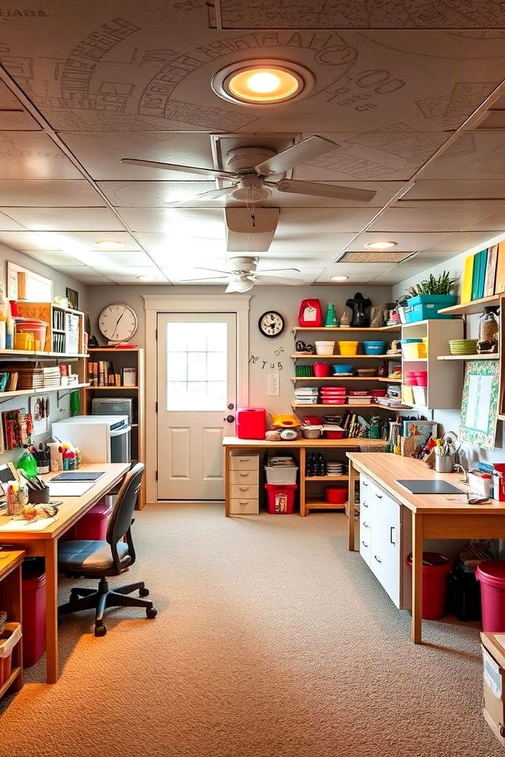 Inviting Craft and Hobby Space - 22 Basement Ideas