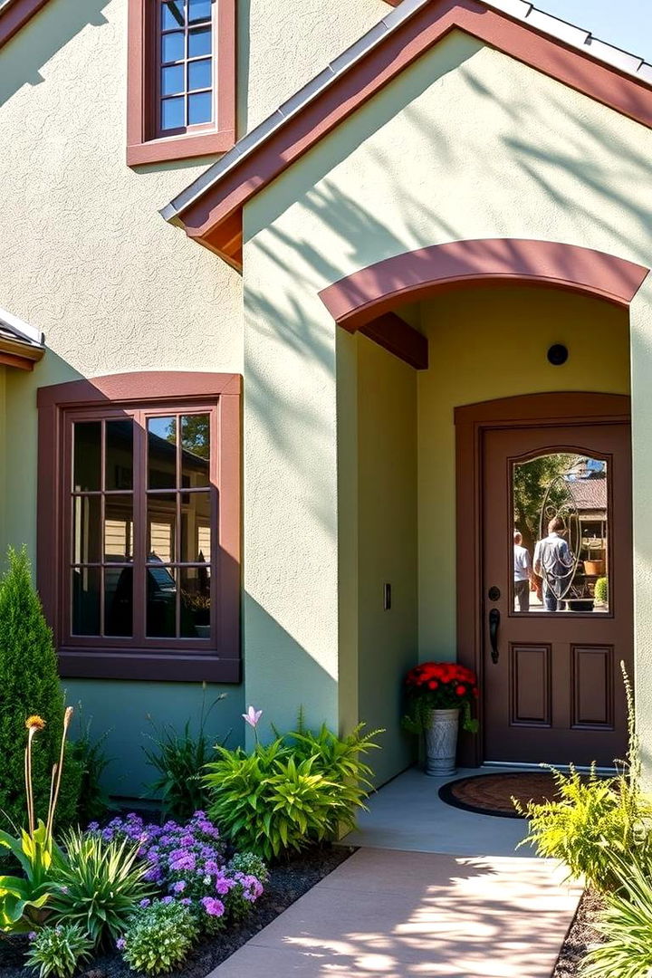 Inviting Curb Appeal with Personalized Touches - 22 Sage Green House With Brown Trim Ideas