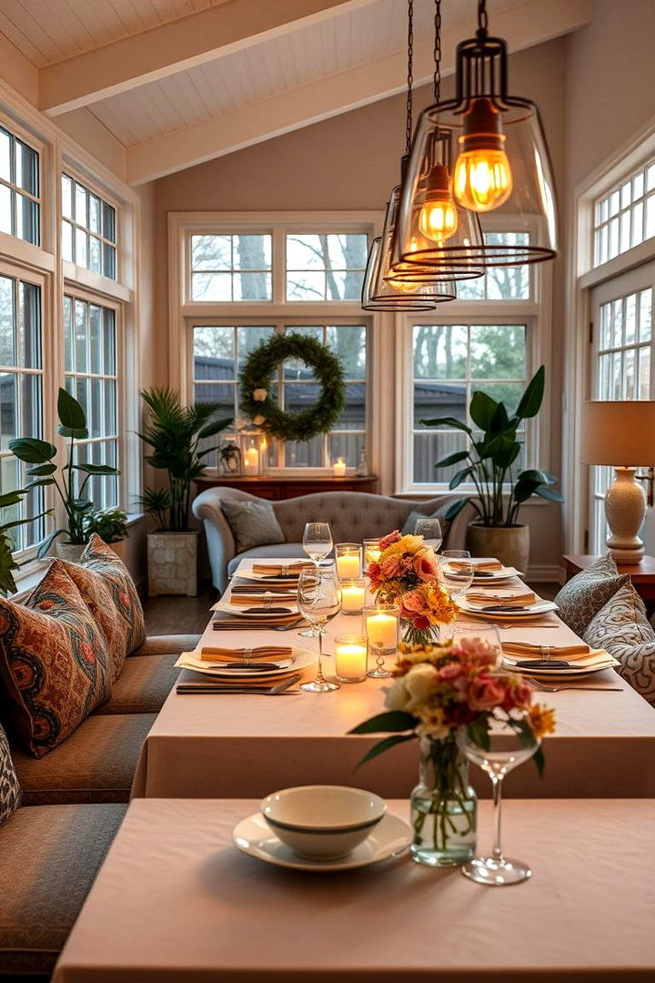 Inviting Dinner Party Atmosphere - 22 Sunroom Dining Room Ideas