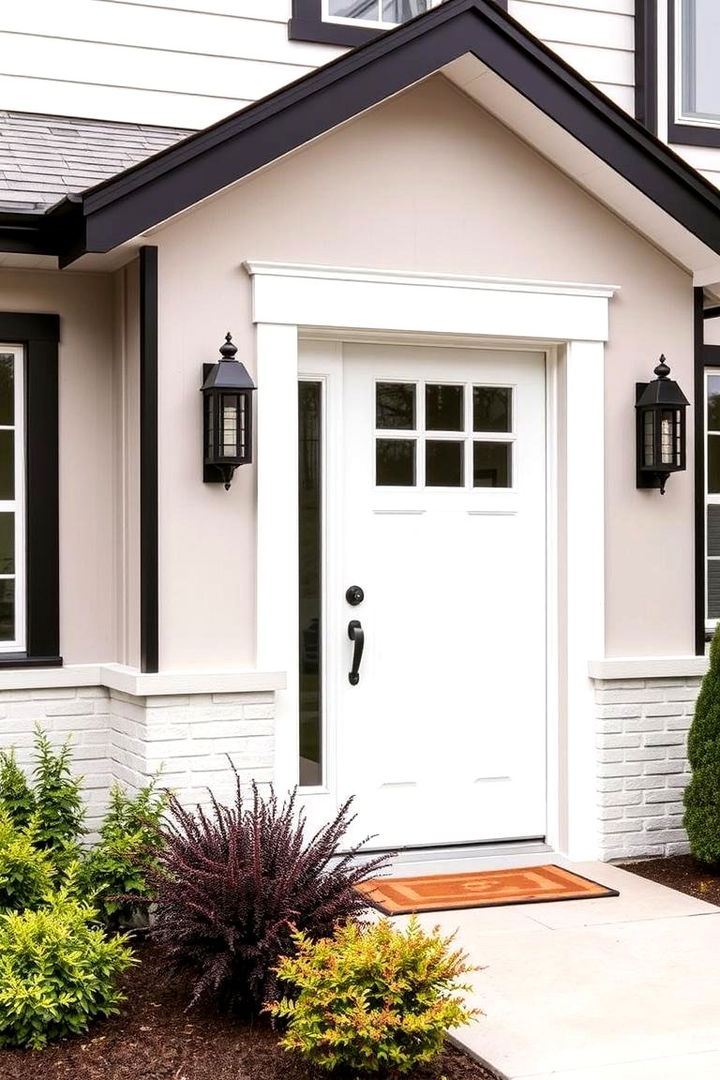 Inviting Entryway Features - 22 single story white house black trim