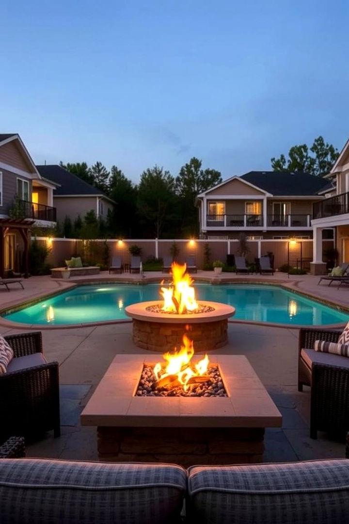 Inviting Fire Pit Area - 22 Pool Decor Ideas
