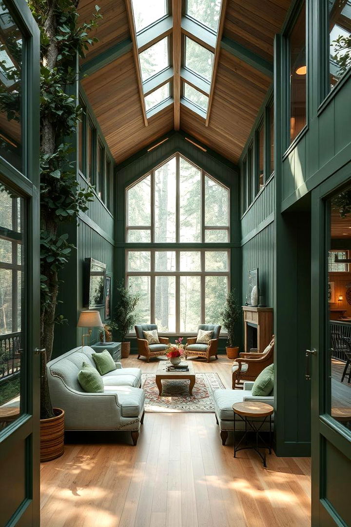 Inviting Interior Influence - 22 Forest Green House With Black Trim