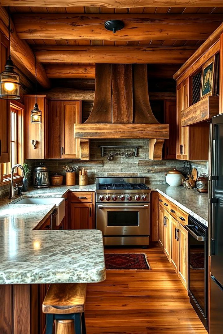 Inviting Log Cabin Kitchen Charm - 22 Log Cabin Interior Design Ideas