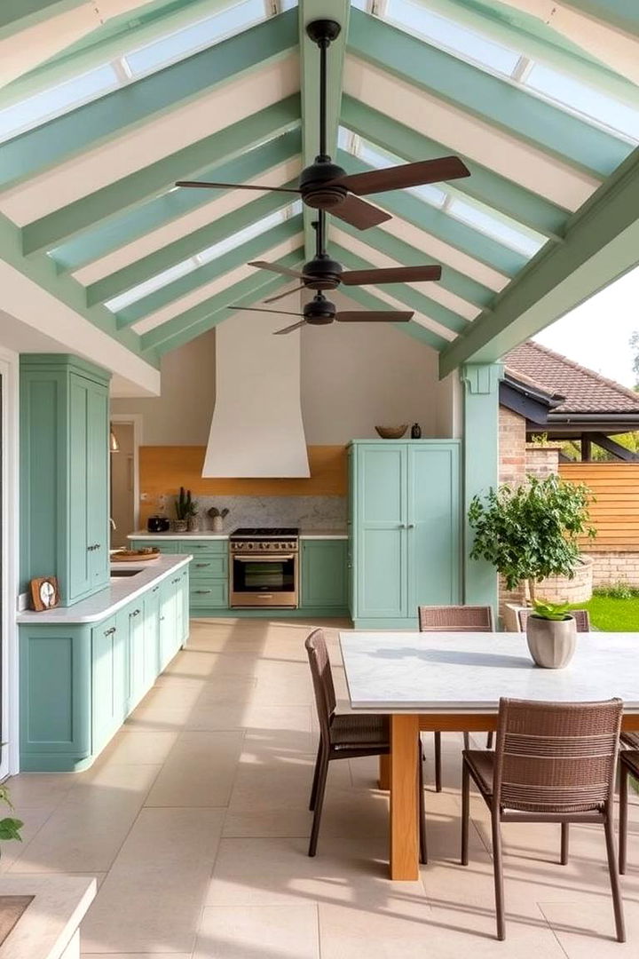 Inviting Mint Green Outdoor Kitchen Extensions - 22 Mint Green Kitchen Ideas