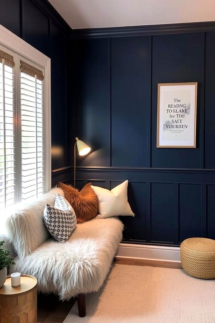 Inviting Navy Reading Nook - 22 Navy Living Room Ideas