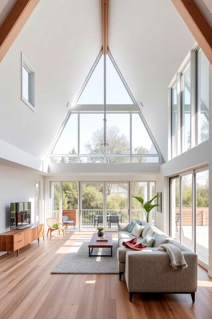 Inviting Open Living Area - 22 a Frame House With Balcony