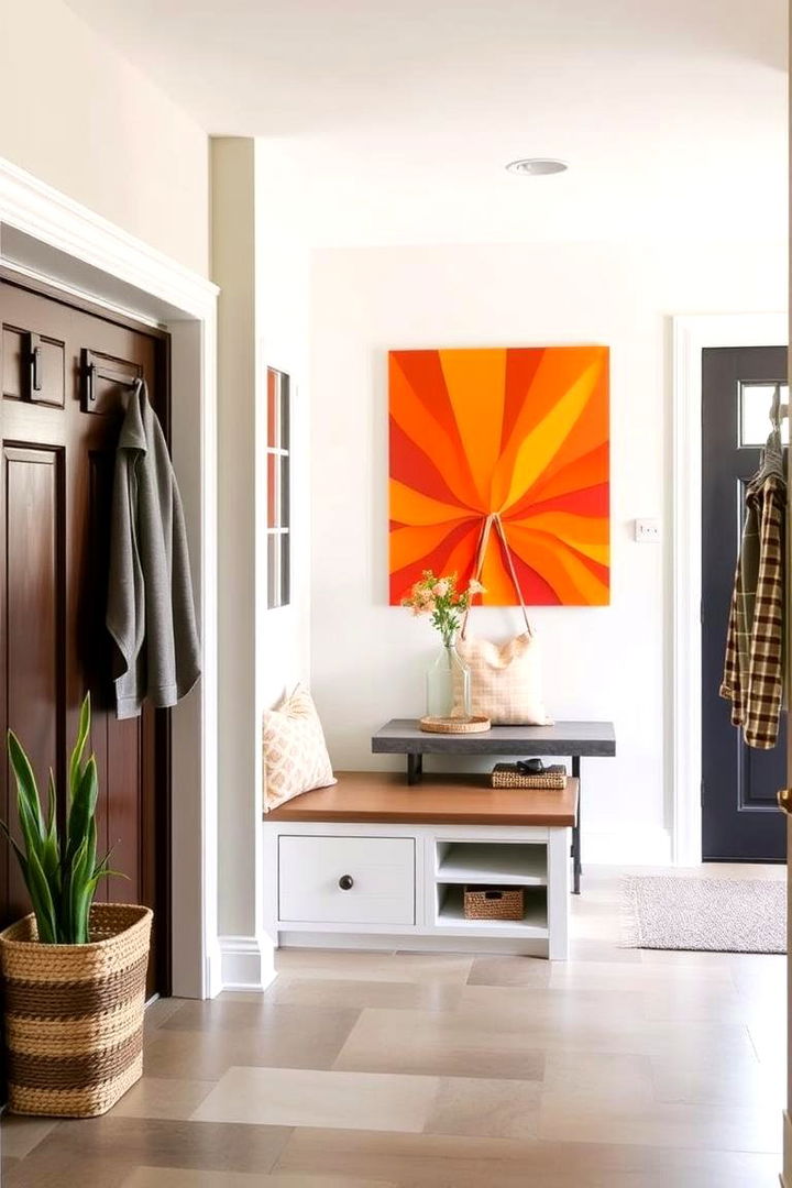 Inviting Orange Entryway - 22 Orange Room Ideas