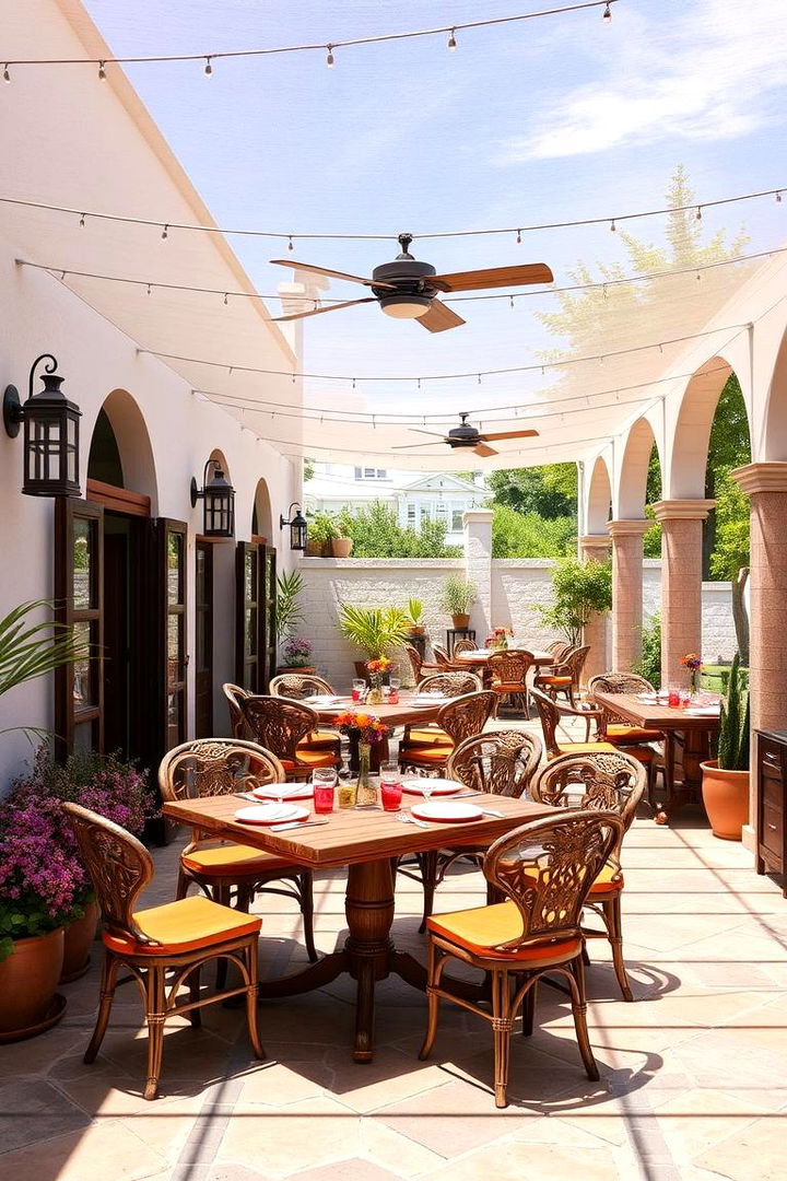 Inviting Outdoor Dining Areas - 22 Spanish Courtyard Ideas