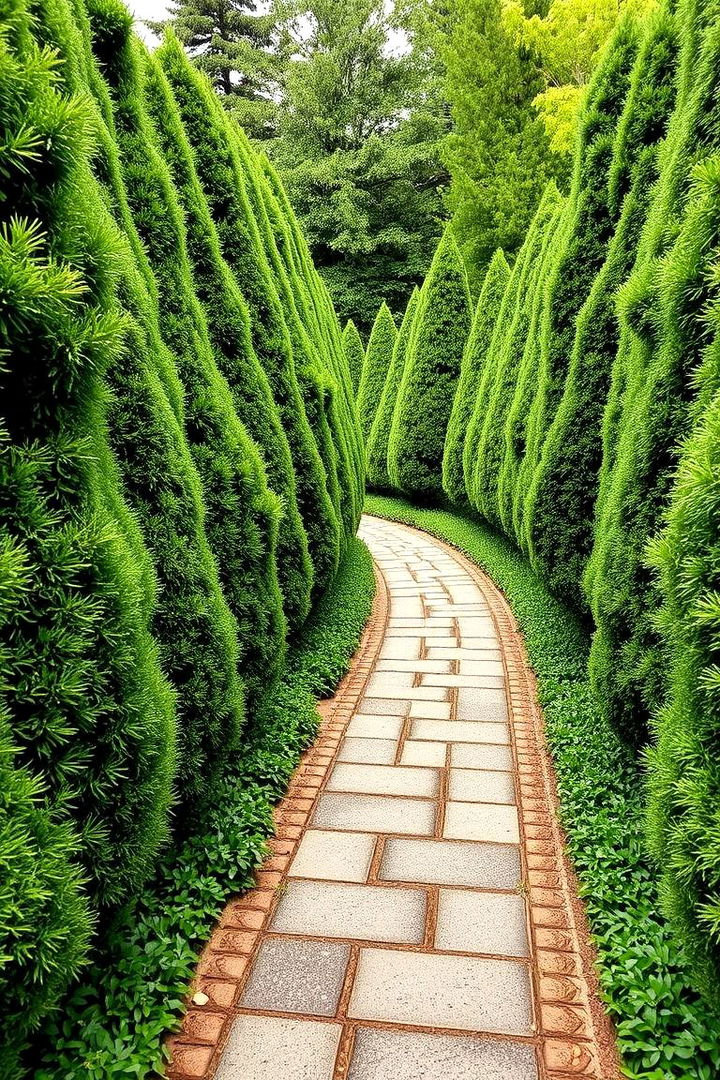Inviting Pathway Borders with Evergreens - 22 Front Yard Evergreen Landscaping Ideas