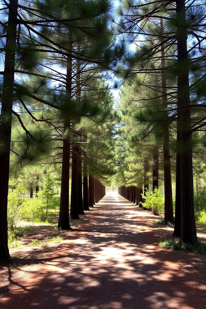 Inviting Pine Tree Pathway - 22 Pine Tree Landscape Ideas
