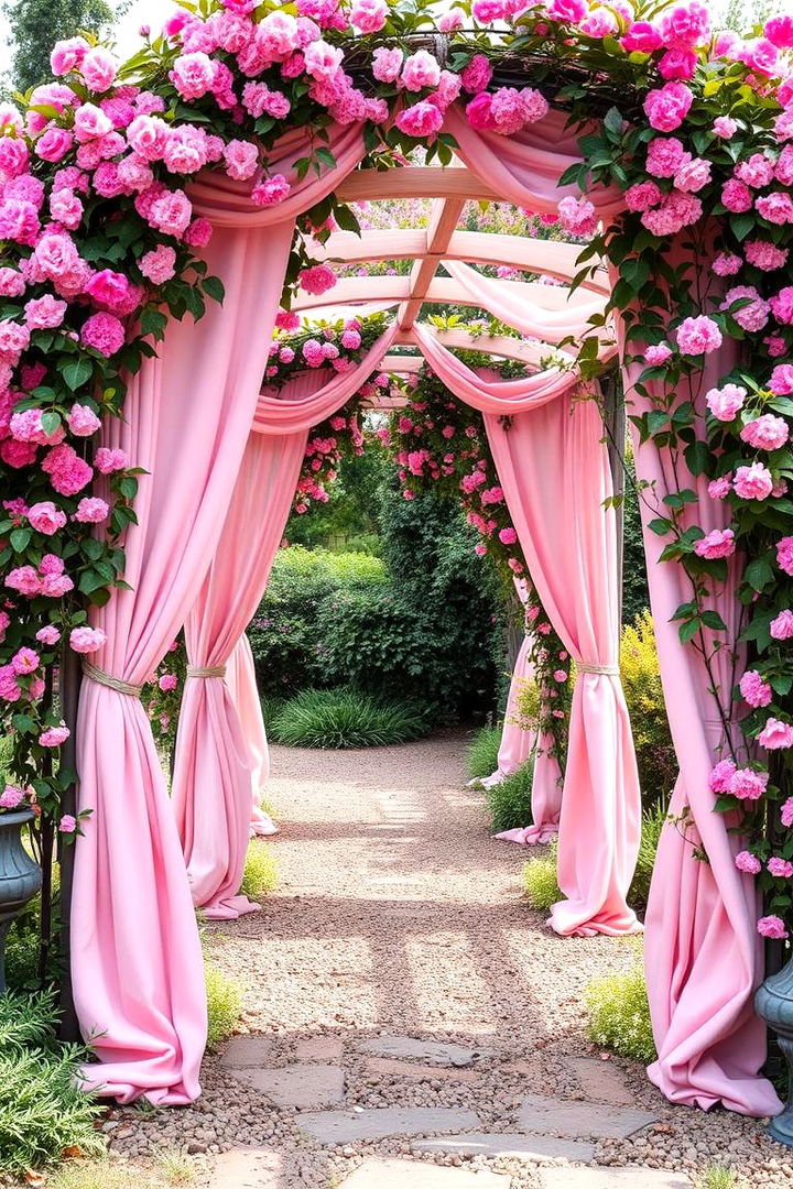 Inviting Pink Garden Arbors - 22 Pink Garden Ideas