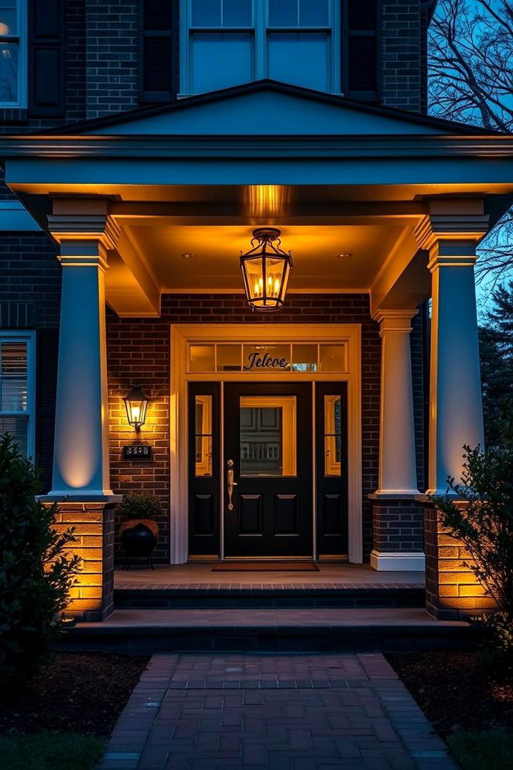 Inviting Porches with Brick Accents - 22 Green Brick Exterior Home Ideas