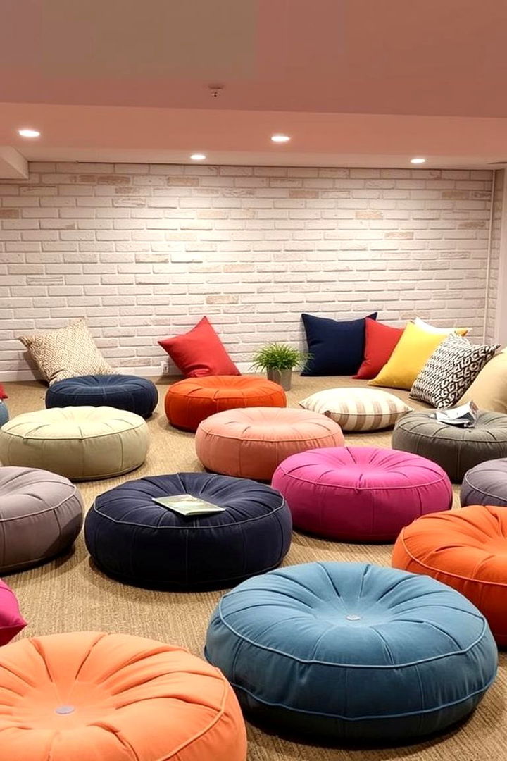 Inviting Poufs and Floor Cushions - 22 Basement Furniture Ideas