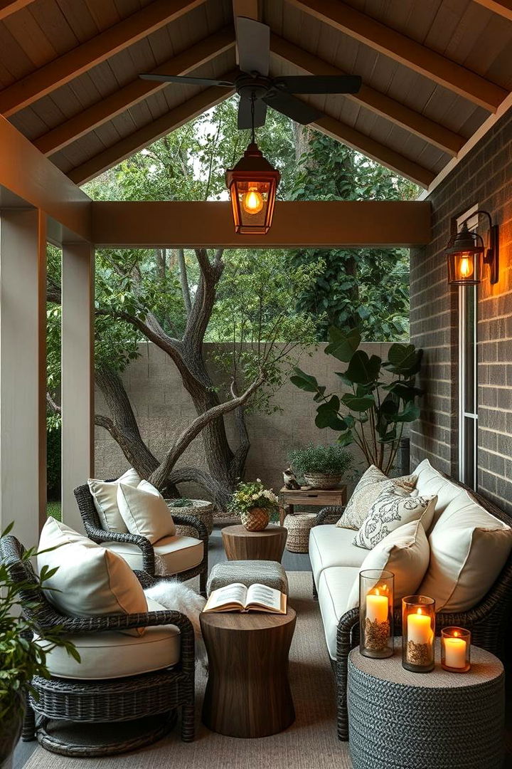 Inviting Reading Nook - 22 Covered Patio Ideas