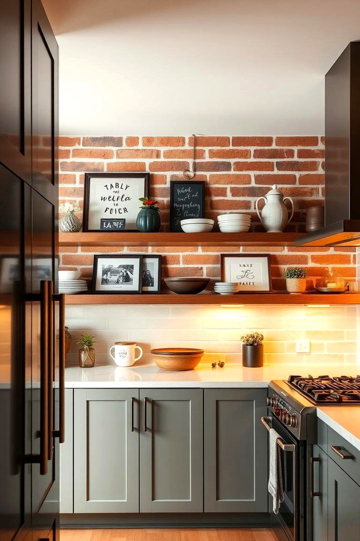 Inviting Red Brick Shelving and Storage - 22 Red Brick Kitchen Ideas