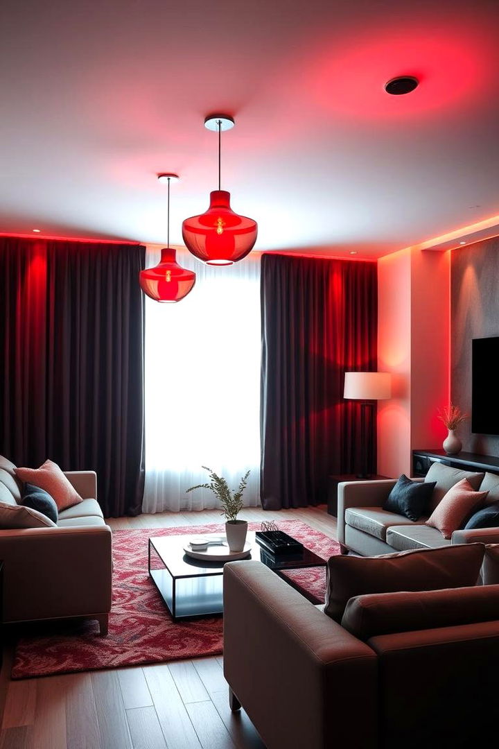 Inviting Red Lighting Fixtures - 22 Red Living Room Ideas