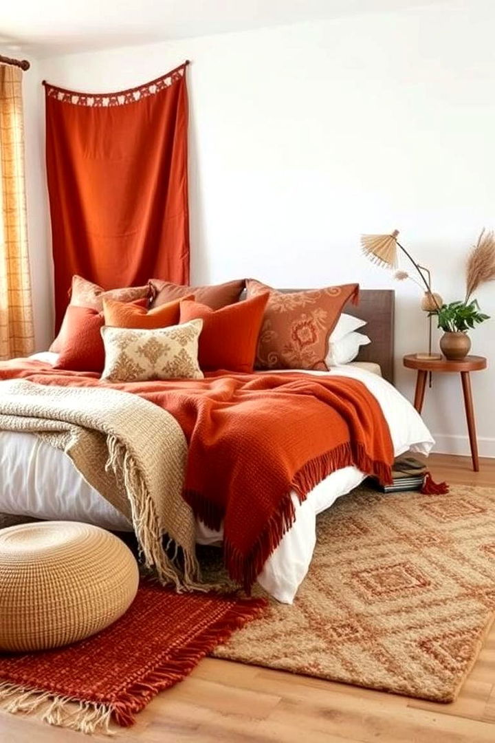 Inviting Rust Layers - 22 Rust Bedroom Ideas