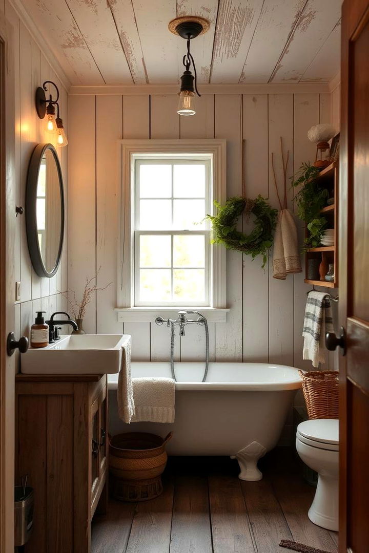Inviting Rustic Farmhouse Ambience - 22 Rustic Bathroom Ideas