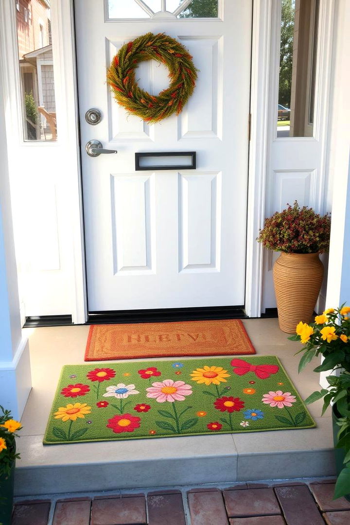 Inviting Seasonal Door Mats - 22 Spring Front Door Decor Ideas